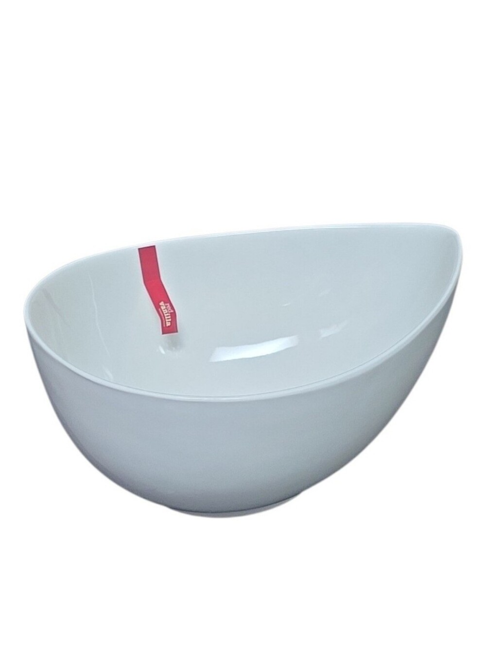 Red Vanilla Fare Teardrop Serving Salad Bowl 11" White NWOB